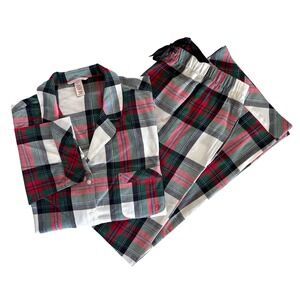 Victorias Secret Womens Size XL Plaid Pajama Set Long Sleeve Top & Pants Holiday